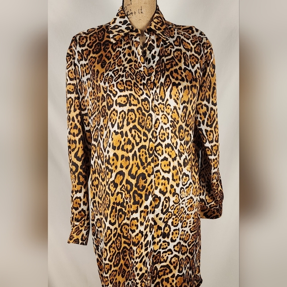Boston Proper Long Leopard Shirt XS - Picture 1 of 9